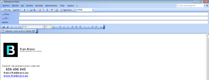 Gmail en Outlook Fran Bravo gestión de presencia en internet